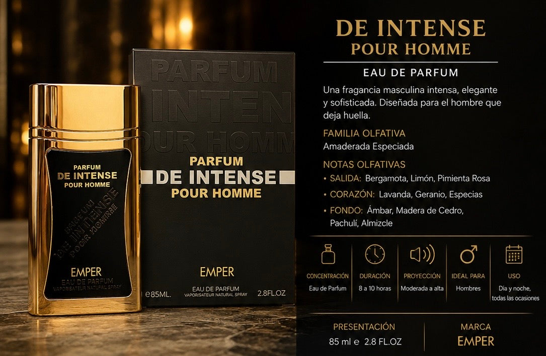 De Intense Pour Homme – Eau de Parfum 85ml