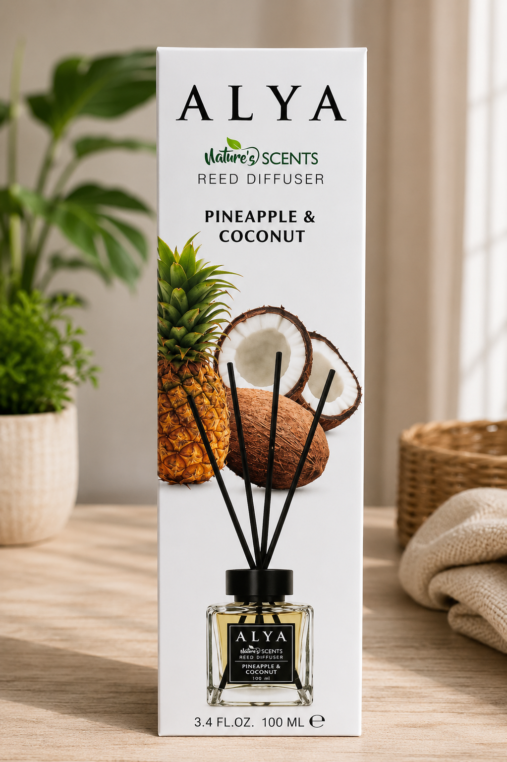 ALYA Nature's Scents Reed Diffuser - Pineapple & Coconut 100ml