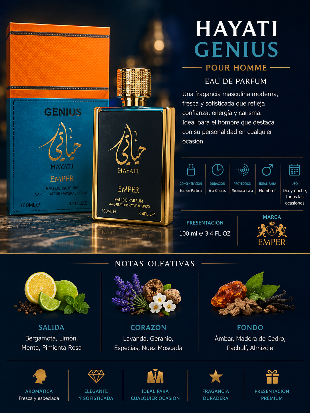 Hayati Genius Pour Homme Eau de Parfum - Emper
